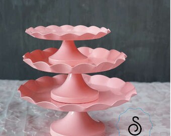 pink cake stand etsy