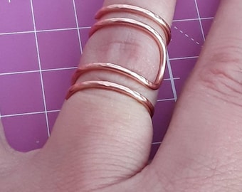 Anillo de férula de cobre hecho a mano, anillo de soporte ajustable