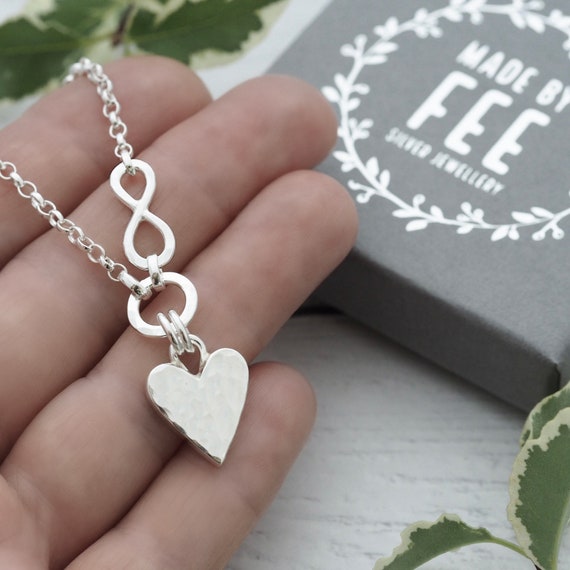 Heart Charm with Infinity Symbol Sterling Silver Heart Charm with Infinity Symbol Sterling Silver