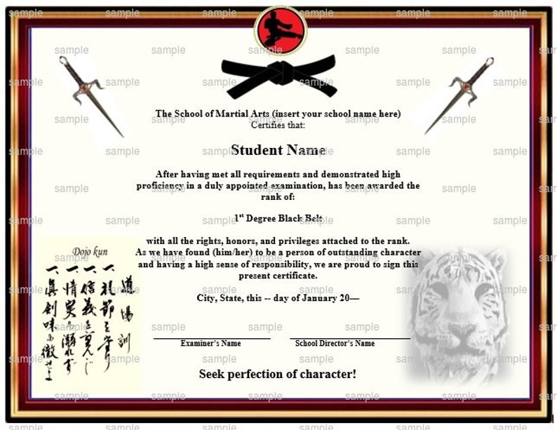 Best Of karate black belt certificates Martial certificate arts belt ...