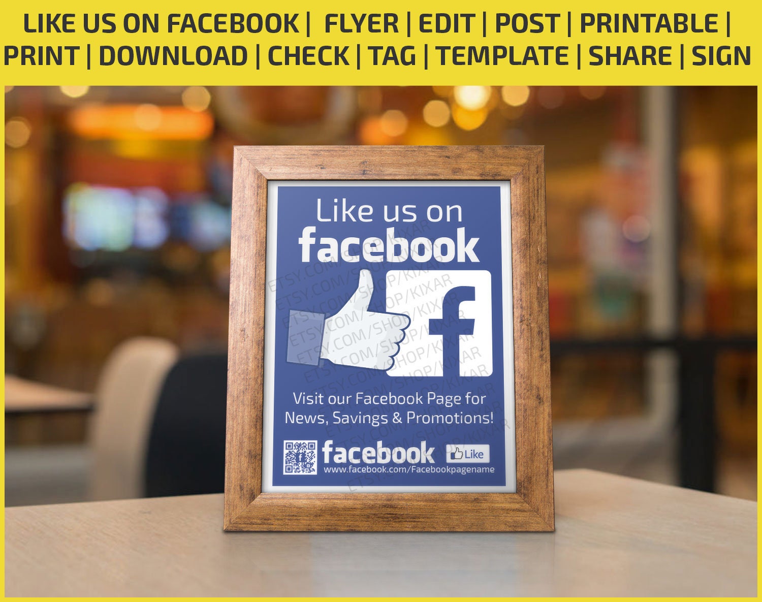 Like us on facebook/ flyer / edit / post / printable / print / Etsy