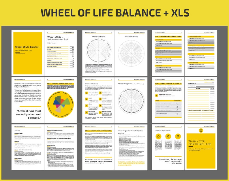Life Balance Wheel / PDF / Printable / Personal test / Wheel Etsy
