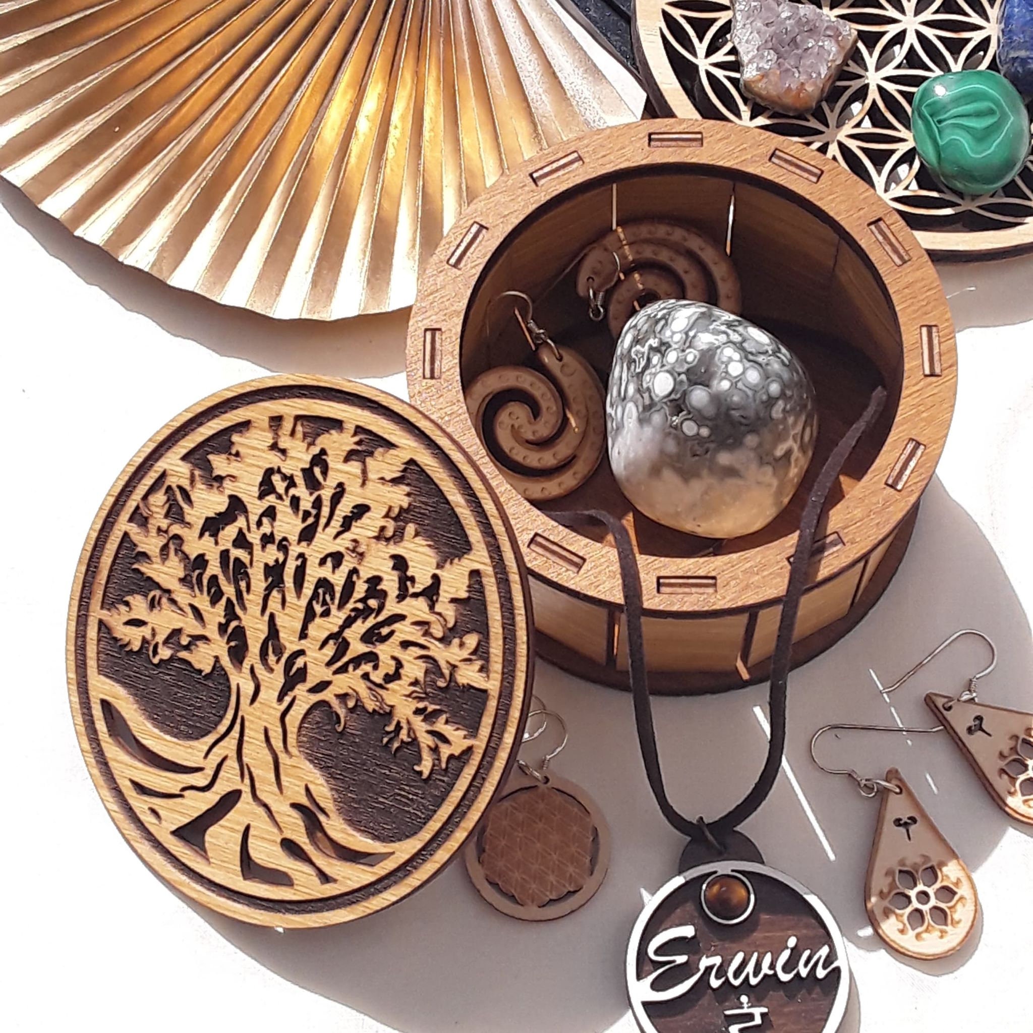 Boite en Bois Arbre de Vie Spirituel