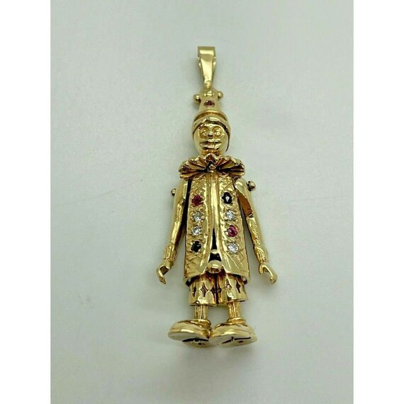 Vintage 9ct Solid Gold Clown Pendant 