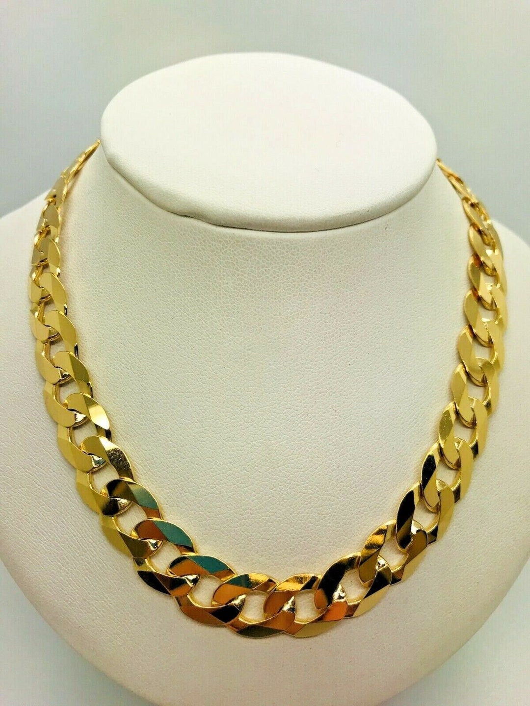 9ct Yellow Solid Gold Curb Chain 10.4mm 22 CHEAPEST Etsy