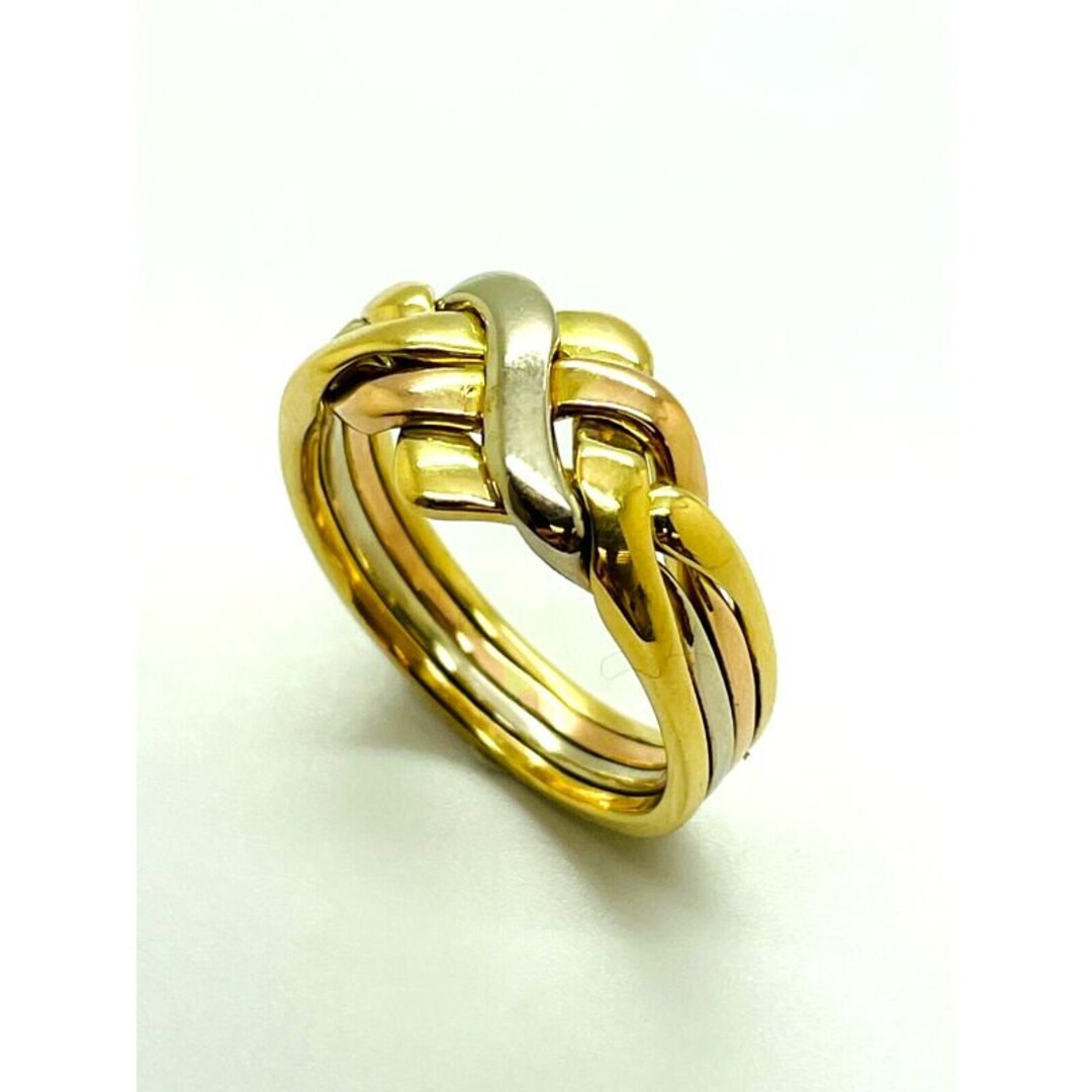 18ct 750 3colour Solid Gold 4piece Puzzle Ring Etsy
