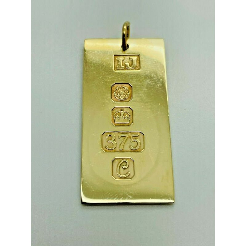 Vintage 9ct Solid Gold Ingot Pendant 