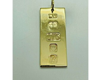 Vintage 9k Solid Gold Ingot Pendant 
