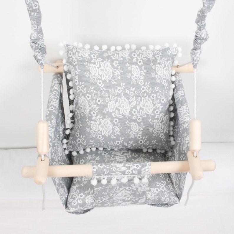 hammock baby swing indoor swing baby shower gift Baby or toddler swing fabric swing swing chair cotton fabric swing wood wooden