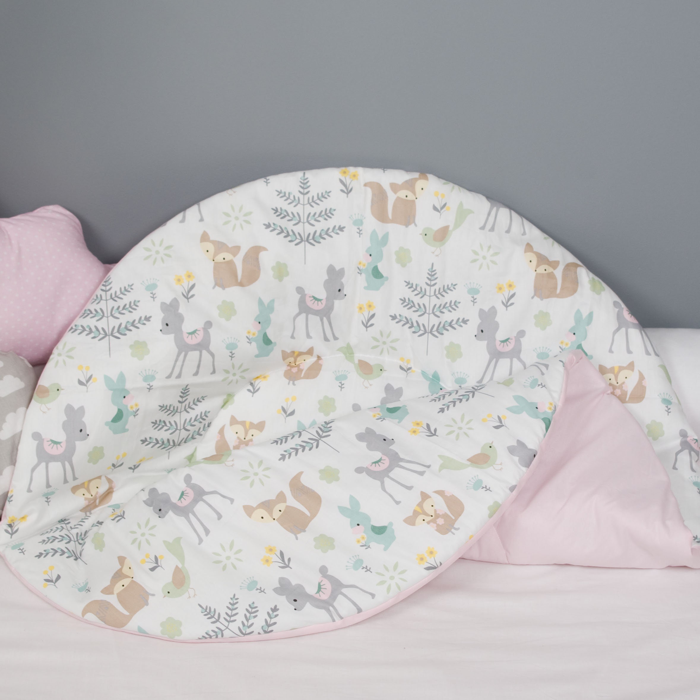 Padded Round Play mat 3547/90120cm Reversible Baby rug Etsy