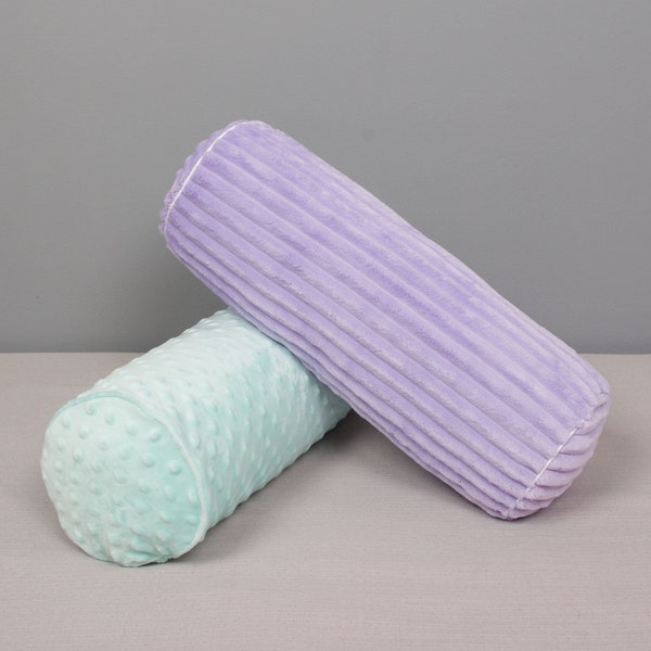 Jede Größe Roll Bolster Cover 4 "6 '' 8" 10" 12" Durchmesser Minky Dots oder abgestreift Bolster Nackenstütze Fall Kissen Yoga Nackenrolle Akzentkissen