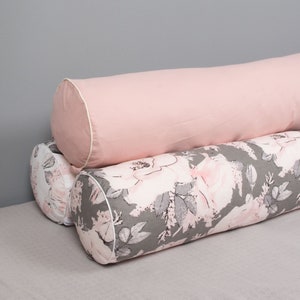 Cotton Bolster Roll COVER ONLY any length 4" 6" 8" 10" 12" diameter Pillow cover Cushion Cover fabric Nursery pillow neck support bumper