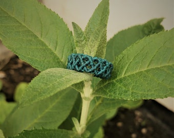 Friendship Petrol Macramé Ring