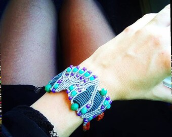 Cuff Beaded Macramé Bracelet!!