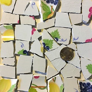 Mosaic Art and Crafts Supplies Purple Green Yellow Fruit and Leaves Stoneware Tiles C407