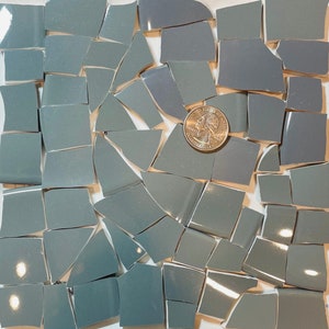 Broken China Mosaic Art and Craft Supply - Smooth Medium Gray Stoneware Tiles E774
