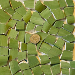 Mosaic Art and Crafts Supplies Bright Green Thick Chunky Broken Stoneware Tiles E225