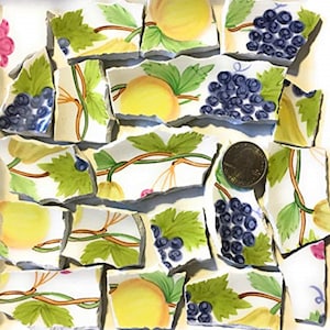 Mosaic Art and Crafts Supplies Purple Green Yellow Fruit and Leaves Stoneware Tiles C402