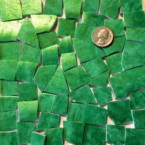 Hand Painted Solid Colored Mosaic Tiles ~ Broken China Hand Cut Plates ~ Art  and Craft Supplies ~ Tools ~ Shimmer Green HP101
