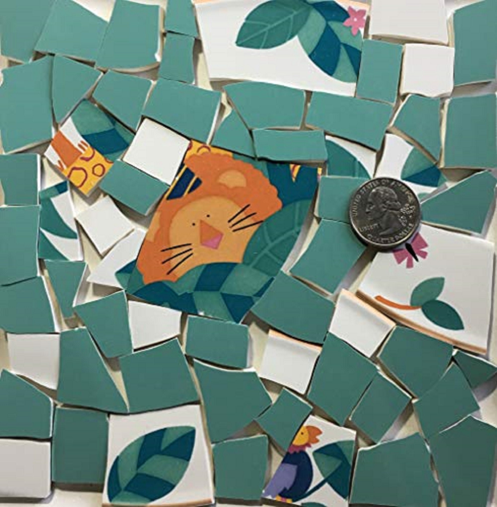 Large Sunflower Mosaic Tile Broken Cut China Plate Tiles 