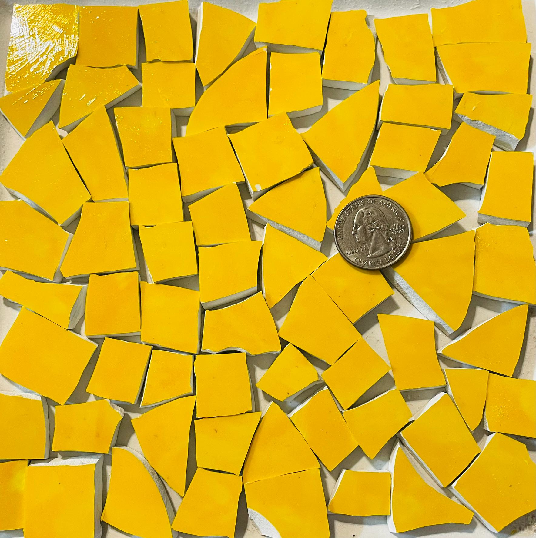 人気No.1 Supplies Crafts and Art Mosaic - Tiles Yellow China Broken 版画