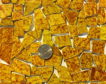 Mosaic Tiles Recycled Hand-Painted Broken China Art & Crafts Supplies – Amber Brown HP36