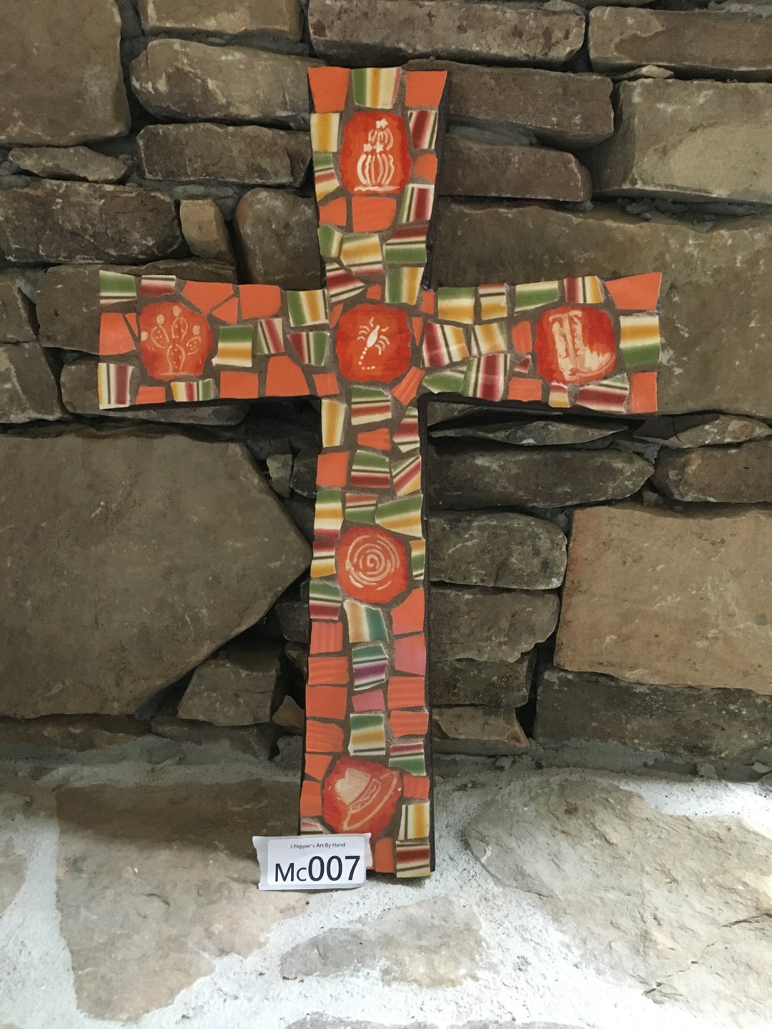 Betende Hände Kreuz Wanddekoration - 20cm Mahagoni Holz Mit Schrägen Kanten