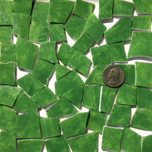 Hand Painted Solid Colored Mosaic Tiles ~ Broken China Hand Cut Plates ~ Art  and Craft Supplies ~ Tools ~ Malachite Green HP26