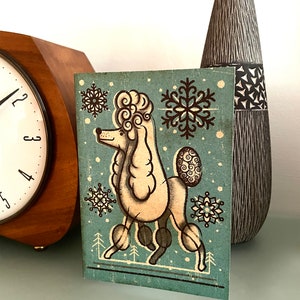Poodle Snow Storm Christmas card
