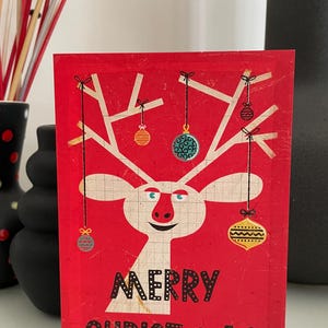 carte de Noël vintage renne