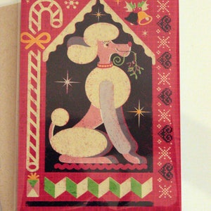 Kerstkaart Yule Poodle