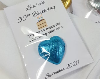 70 Personalised Sweet Bag WRAPPERS Birthday Party Favours 16th 18th 21st 30th 