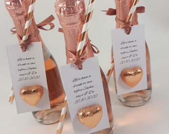Personalised Hen Party Favours Tags and Straws Only For Own Bottle. Hen Party Bag Fillers Let's Have a Drink or Two Before She Says I Do