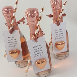 Personalised Hen Party Favours Tags and Straws Only For Own Bottle. Hen Party Bag Fillers Let's Have a Drink or Two Before She Says I Do