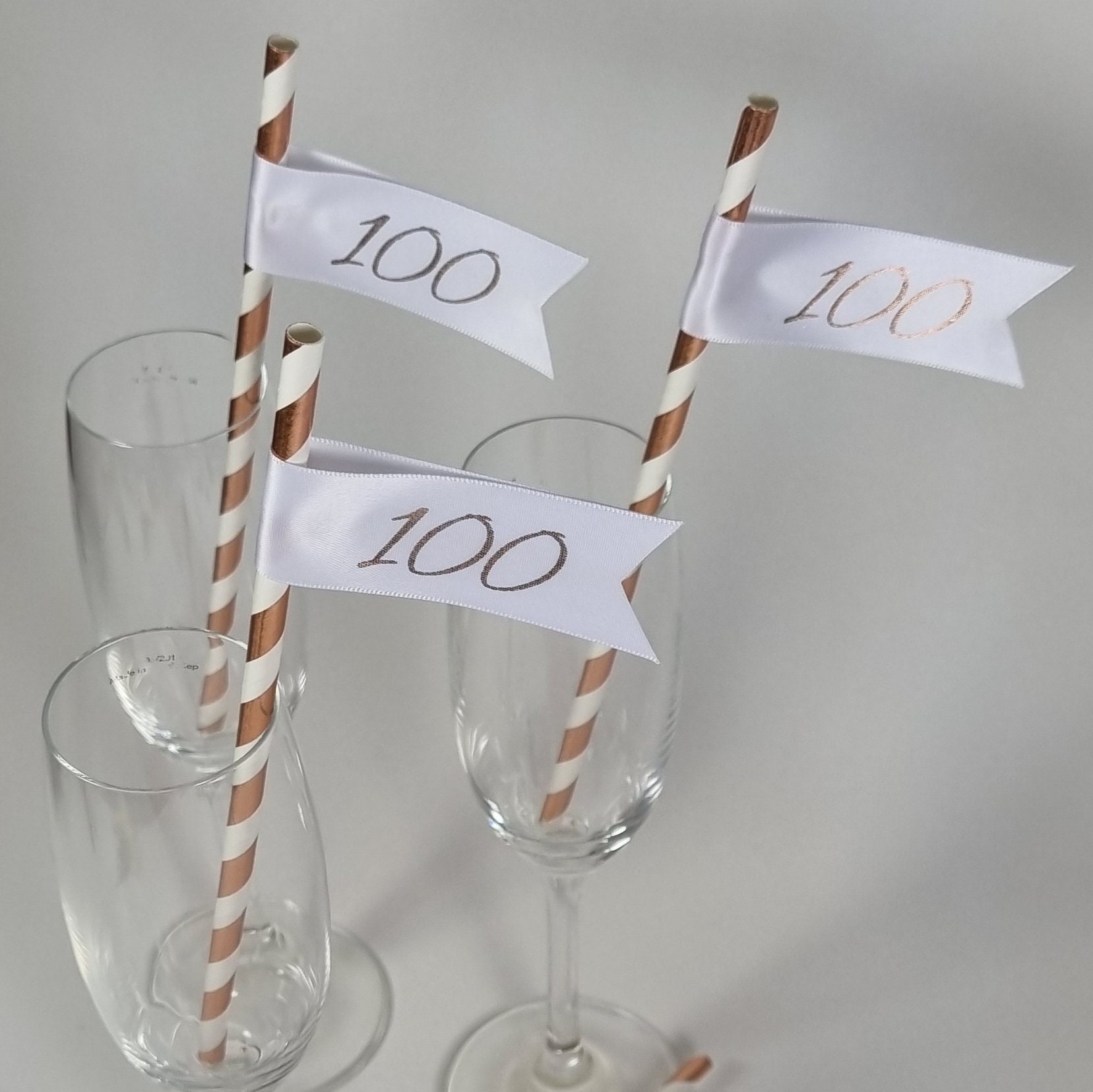 thumbnail image 2 of Rose Gold Glitter Age Birthday Straws – 16th 18th 21st 30th 40th 50th 60th Party 2 of 3
