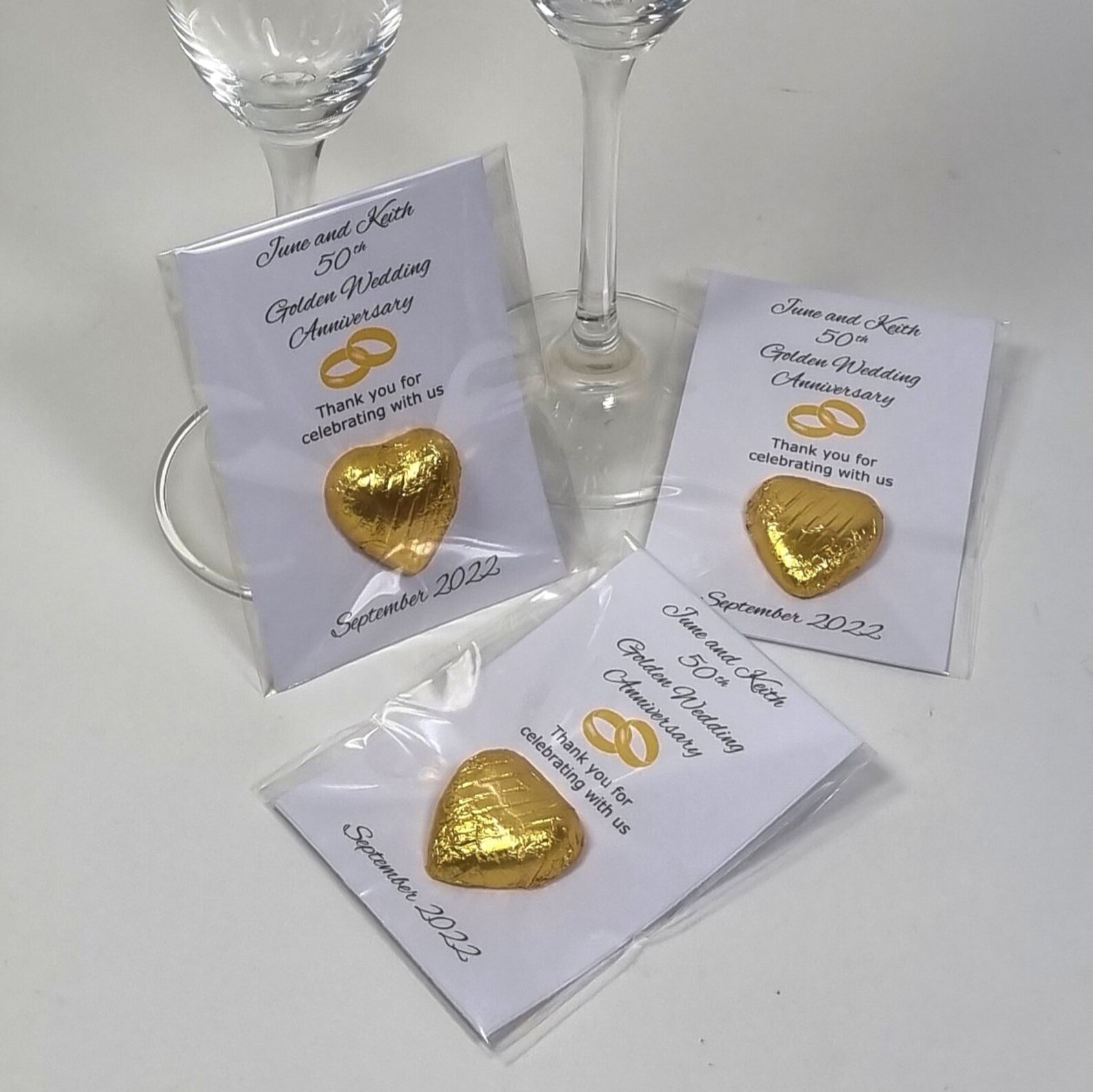 50th Golden Wedding Anniversary Favours With a Chocolate Gold Etsy UK