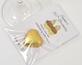 Personalised Birthday Favours. Shaped Number Birthday Candles On Cupcakes Any Age 50th 60th 70th 80th 90th 100th. Party Favours For Adults