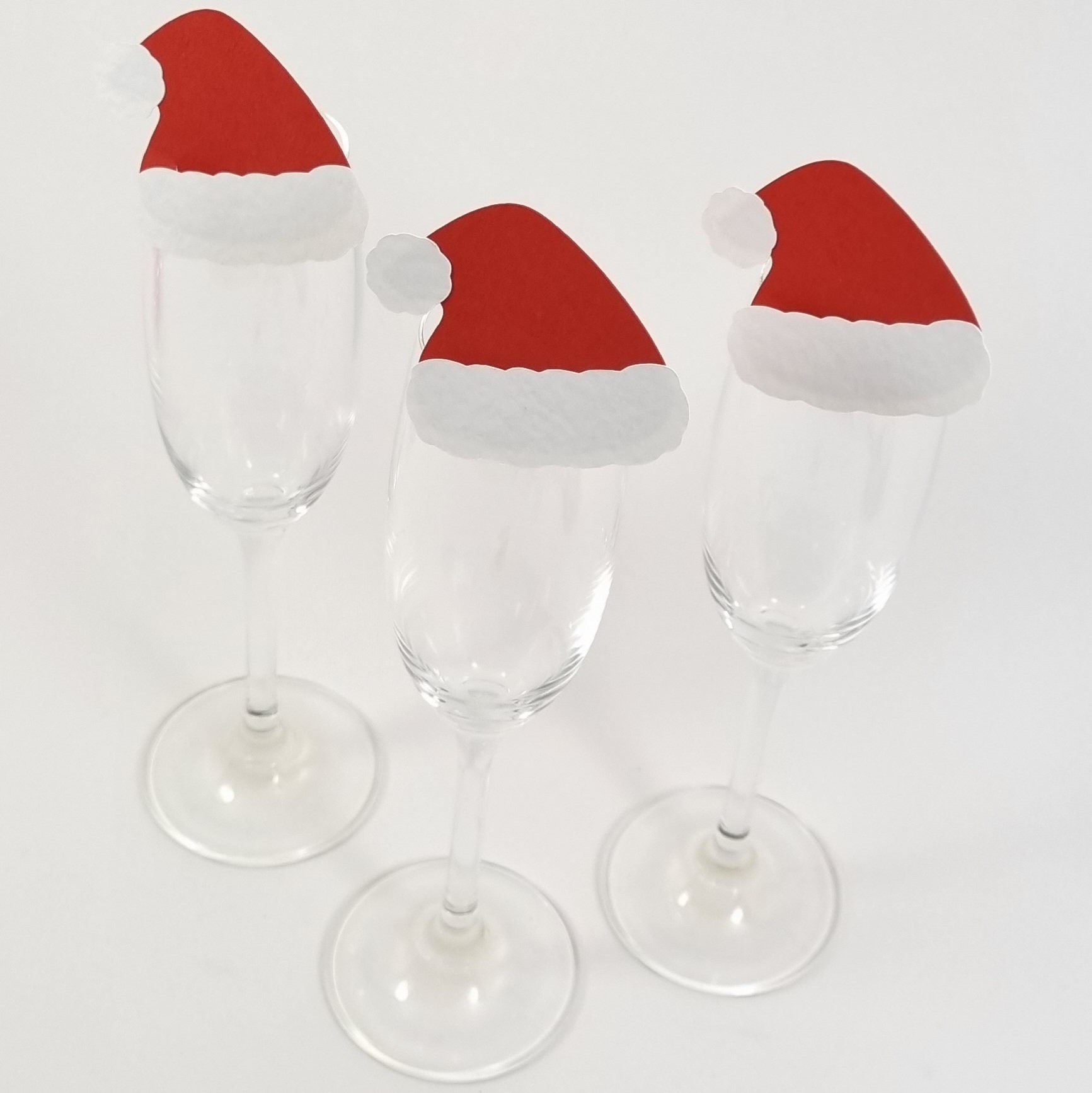 Hand Made Santa Hat Wine Glass Cards. Father Christmas Place Etsy UK