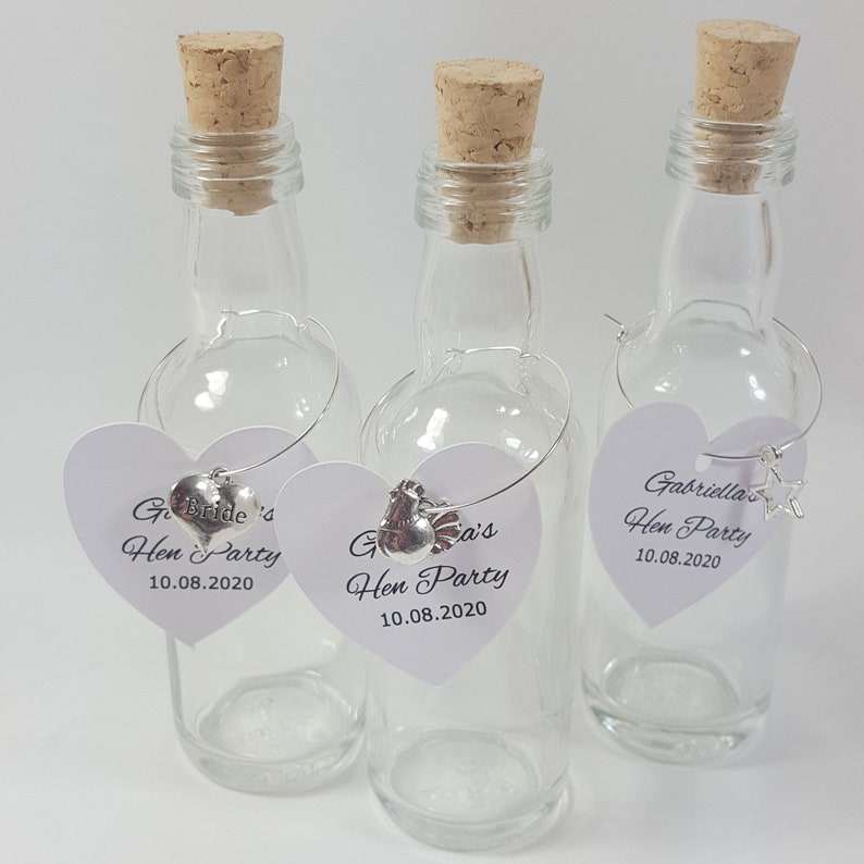 Personalised Heart Shaped Wine Glass Charm Hen Party Favours Etsy UK