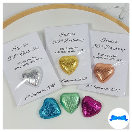 50th Birthday Favours. 21st 30th 40th 60th 70th 80th 90th 100th 16th 18th. Personalised Birthday Party Bag Fillers