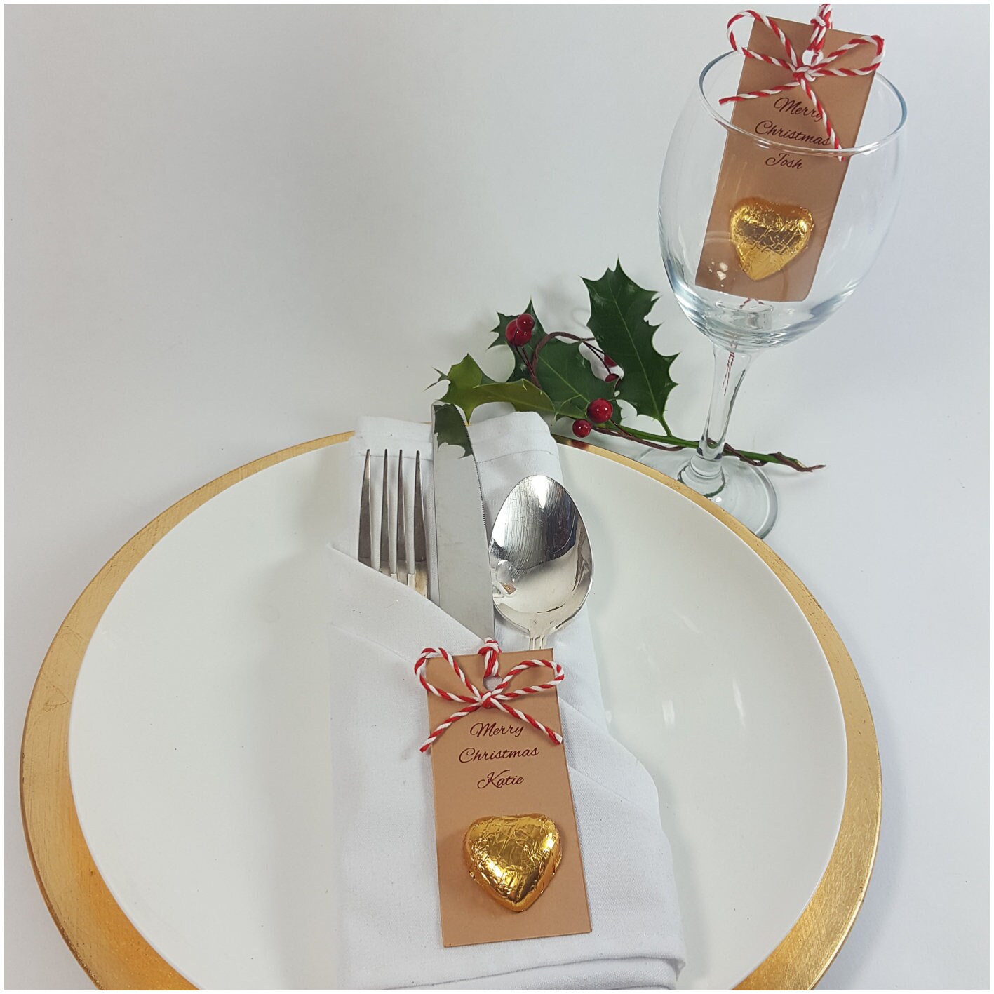 Personalised Christmas Tags. Christmas Place Card Gift Sweets. | Etsy UK