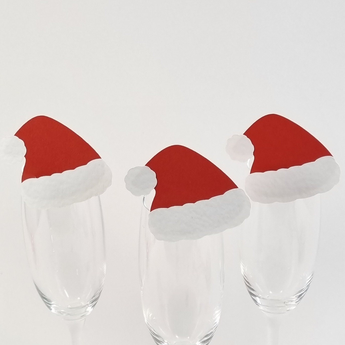 Hand Made Santa Hat Wine Glass Cards. Father Christmas Place Etsy UK