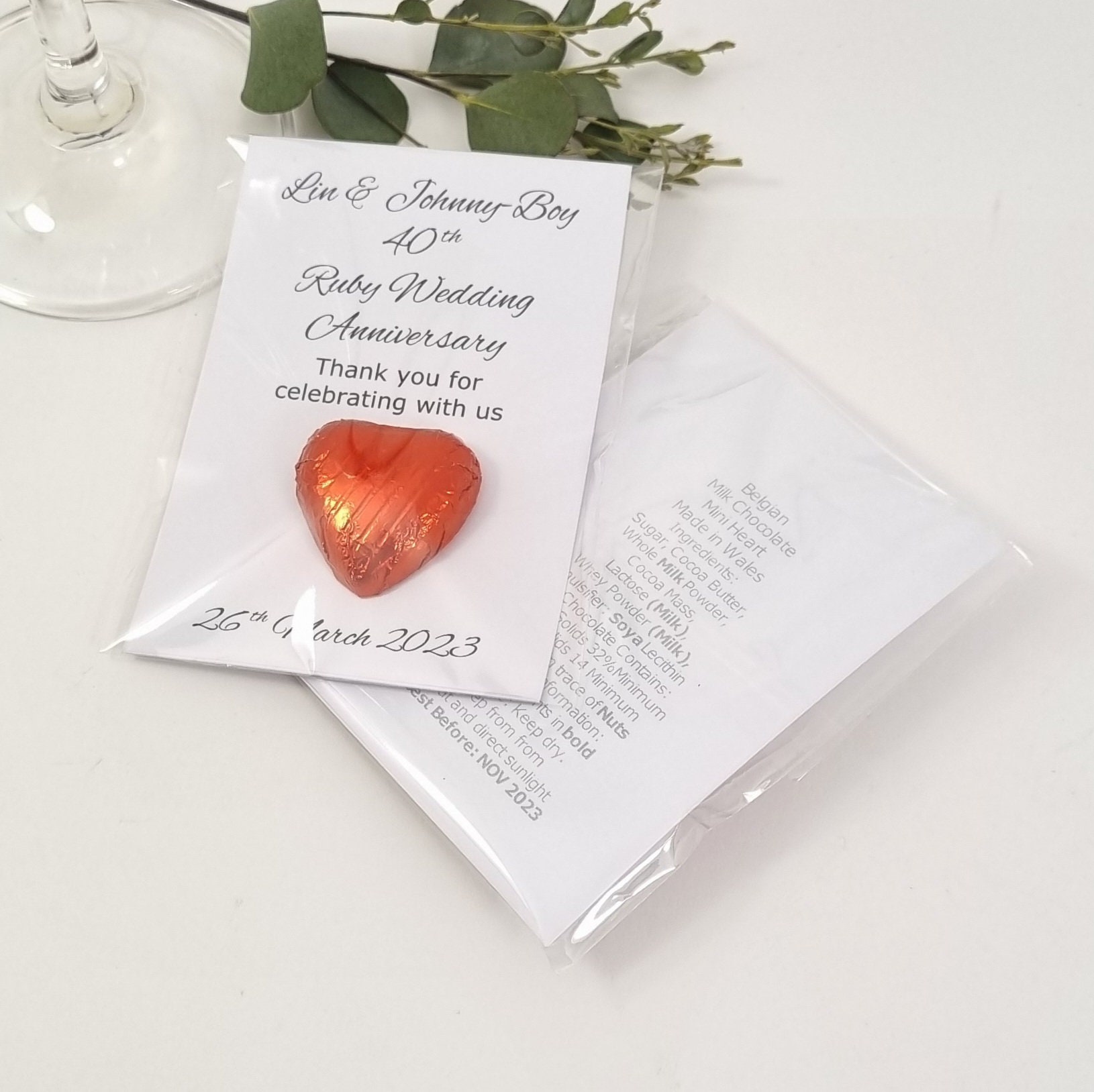 50th Golden Wedding Anniversary Favours With a Chocolate Gold Etsy UK