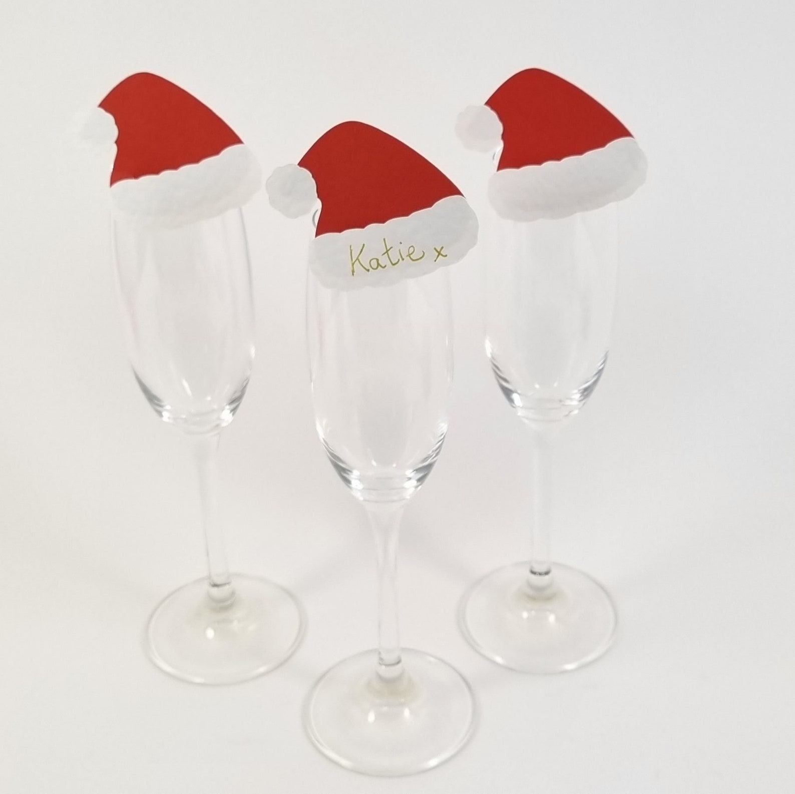 Hand Made Santa Hat Wine Glass Cards. Father Christmas Place Etsy UK