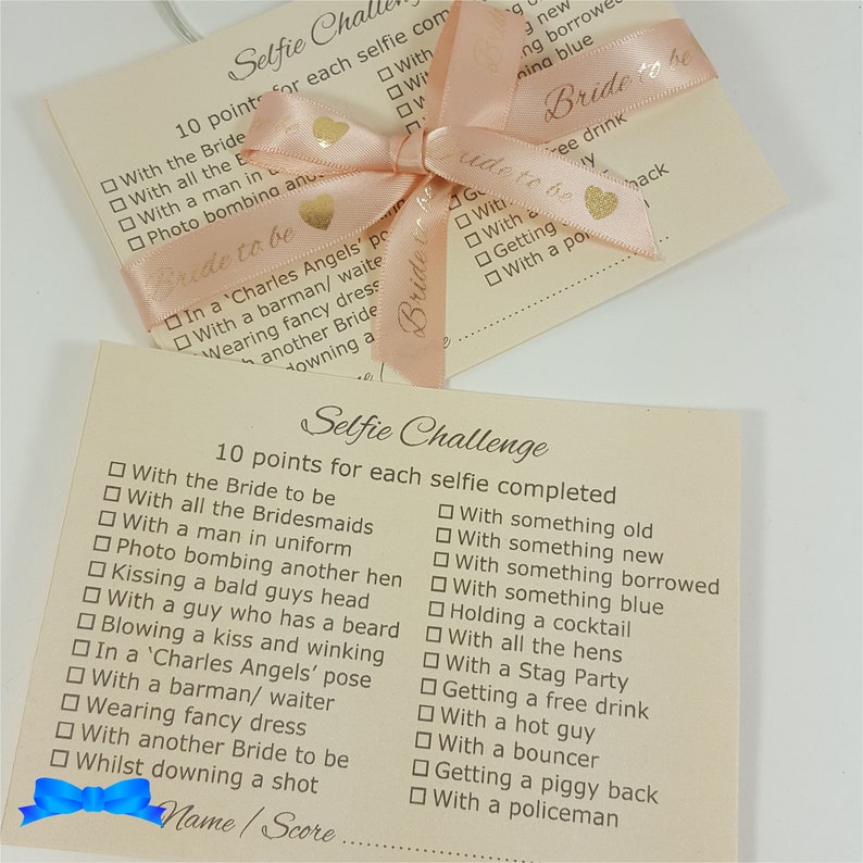 Hen Party Selfie Challenge Game Cards. Fun Rose Gold Hen Do - Etsy UK