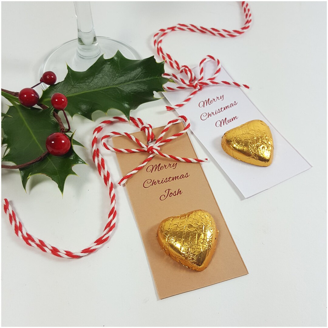 Personalised Christmas Tags. Christmas Place Card Gift Sweets