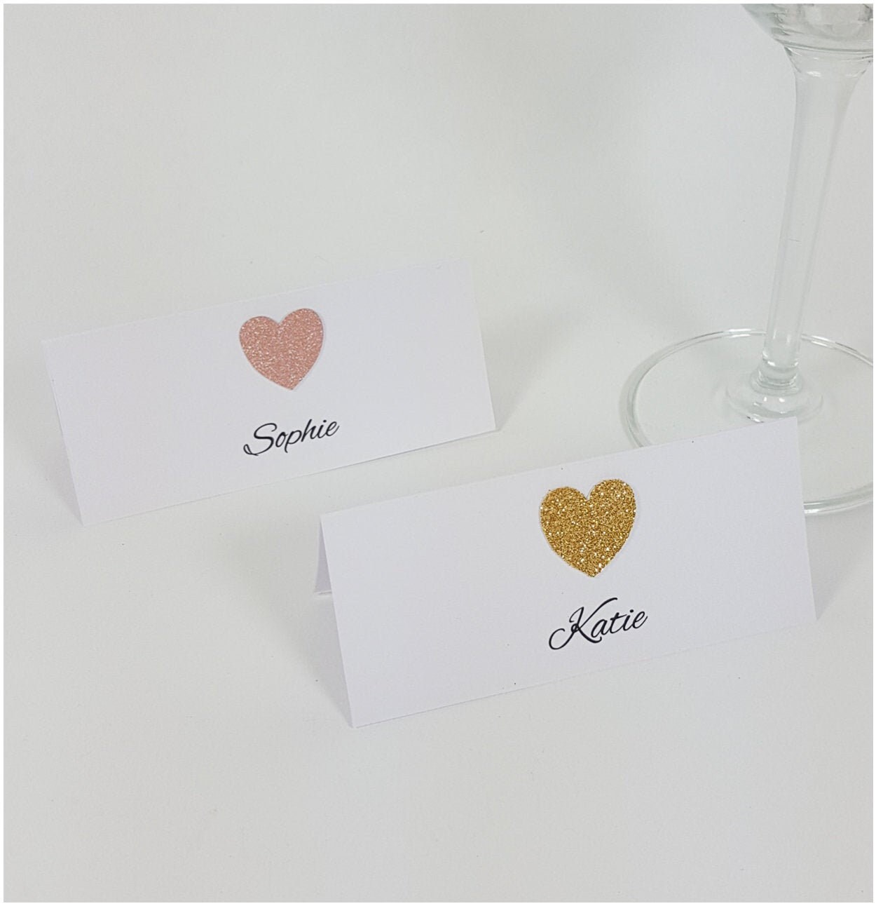 Heart wedding place cards deals
