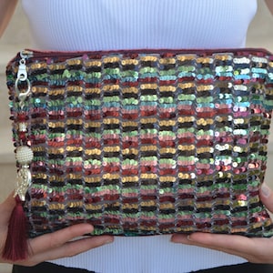 Glamour sequin clutch,Turkish Women Clutch,Handmade Sequin Clutch ,Vintage Velvet Bag,Evening Clutch,Teenage Bag,Boho Clutch,Unique clutch