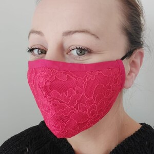 Red Lace Maskhandmade Maskwashable reusable With Nose - Etsy