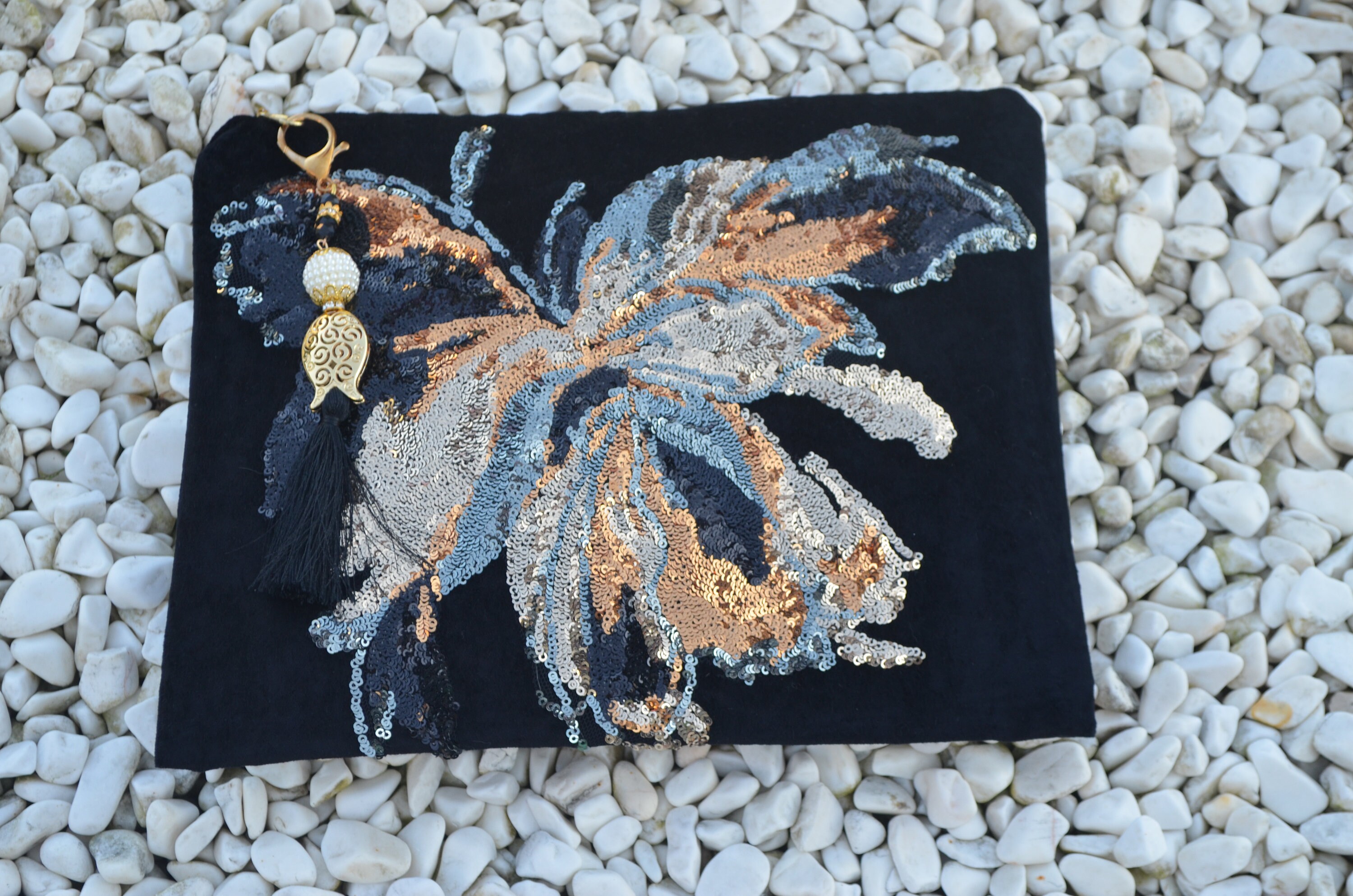 Emerald Sequin Clutch main image 1